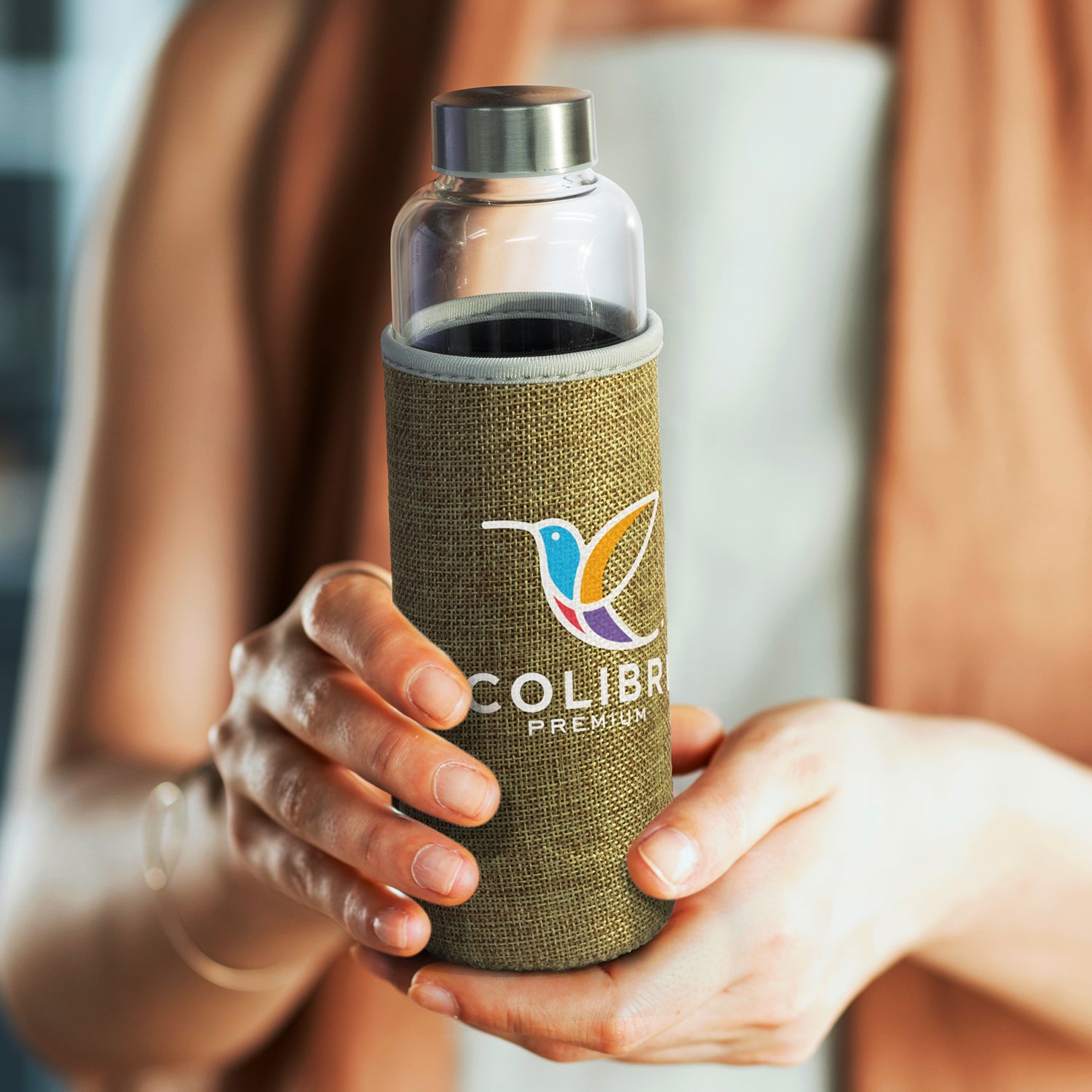 Venus Glass Bottle 600ml - Natural Sleeve