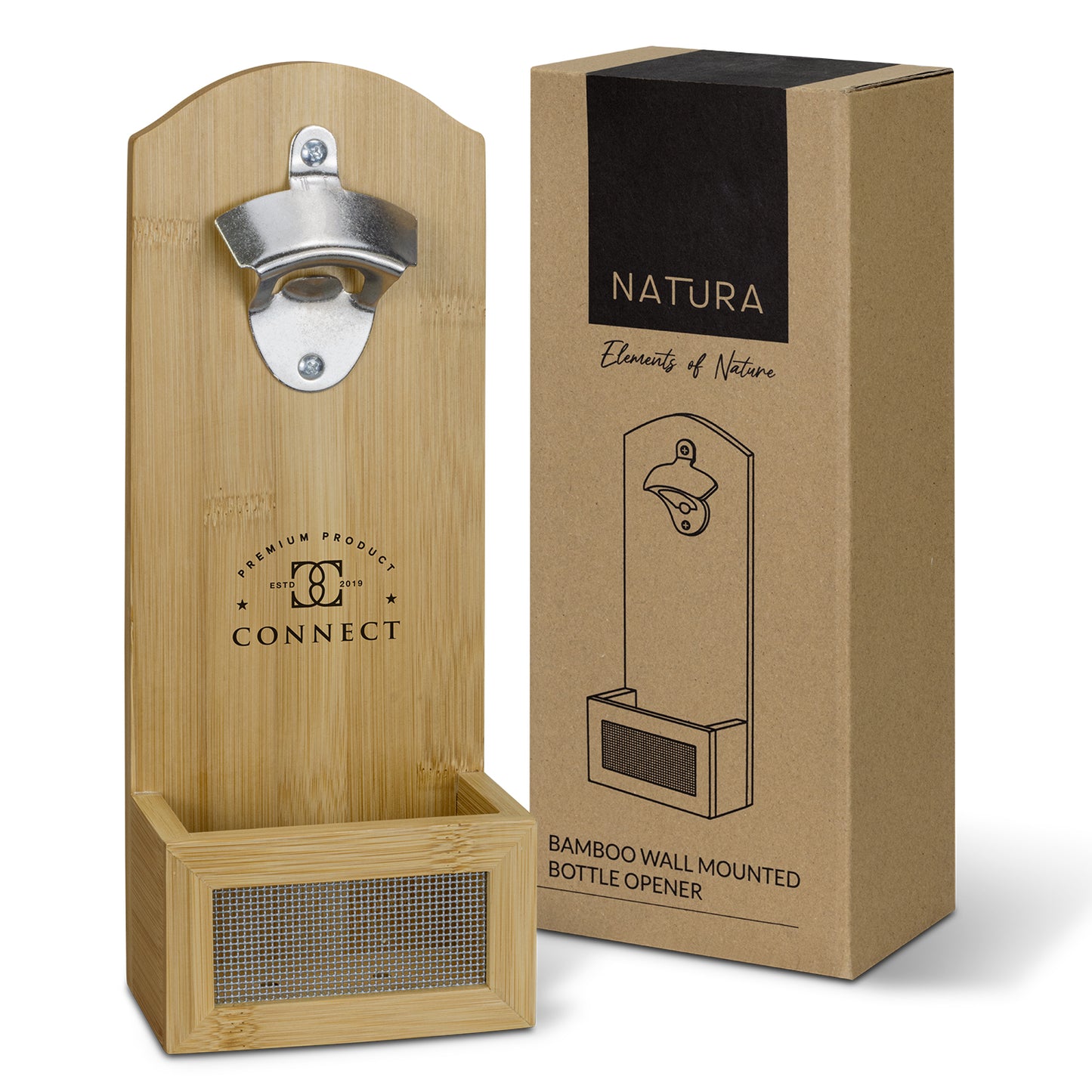 NATURA Bamboo Bottle Opener - Wall Mounted