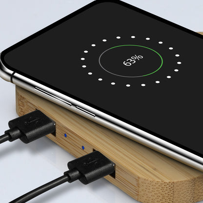 NATURA Bamboo Wireless Fast Charging Hub