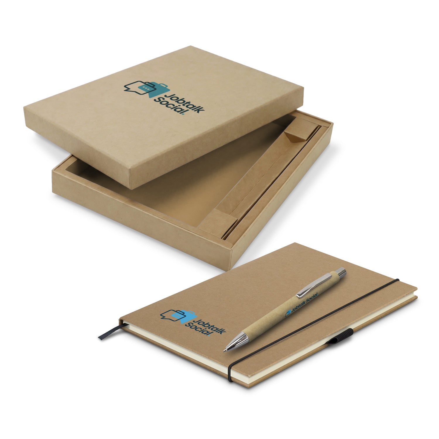 Kraft Notebook and Pen Gift Set