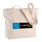 Zippered Cotton Canvas Shopper Tote
