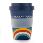 Bamboo Coffee Cup Rainbow with blue lid