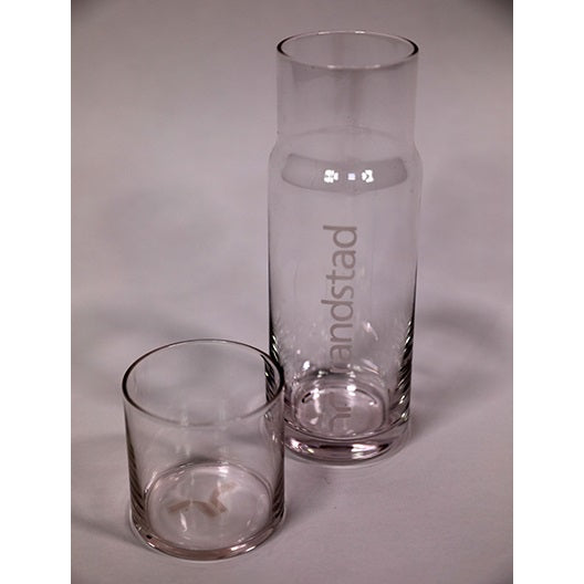 Glass Carafe and Drinking Cup for Desk