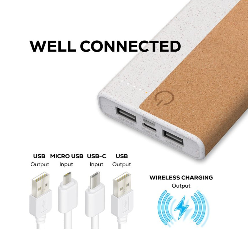 Norfolk 15W Wireless Eco Power Bank 10,000mAh