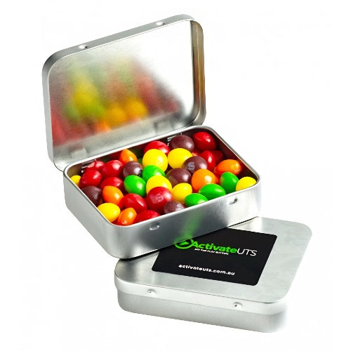 Rectangle Tin filled with Skittles 65g