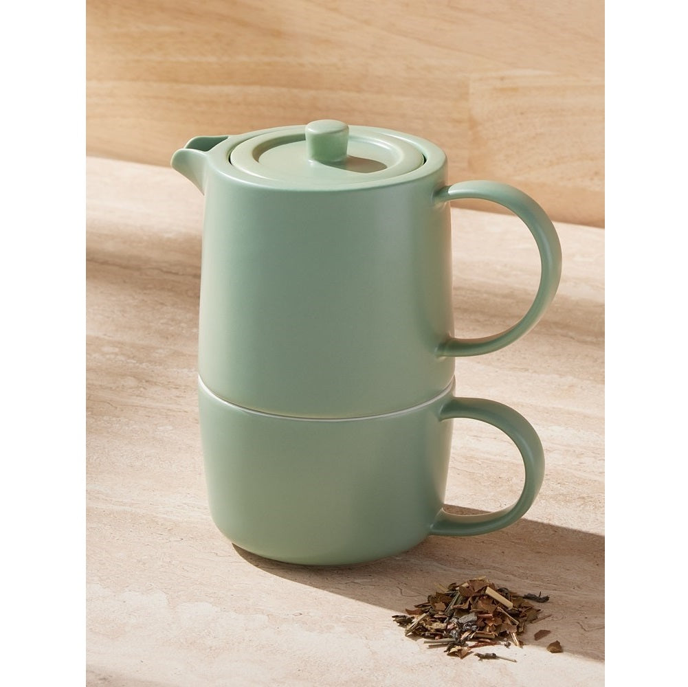 Cafe Life Tea for One With Infuser 450ml Seafoam Gift Box