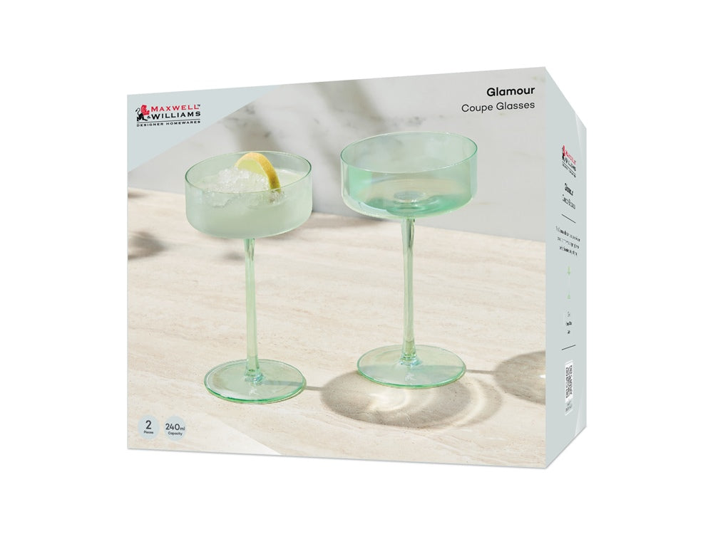 Glamour Coupe Glass 240ml Twin Set