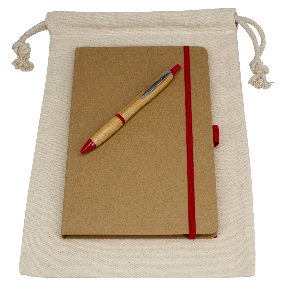 Drawstring Bag + JournalBook + Pen Set