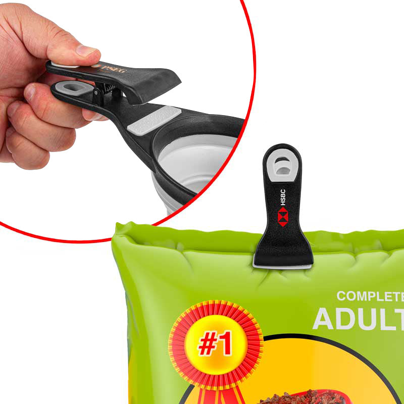 Collapsible Silicone Pet Food Scoop & Bag Clip