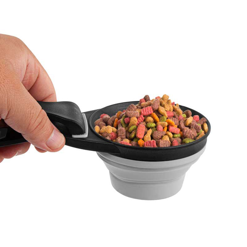 Collapsible Silicone Pet Food Scoop & Bag Clip