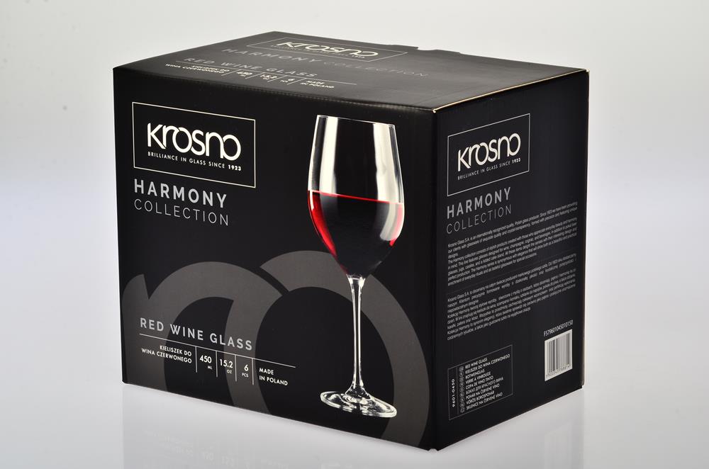 Krosno Harmony Wine Glass 450ml 6pc Gift Box