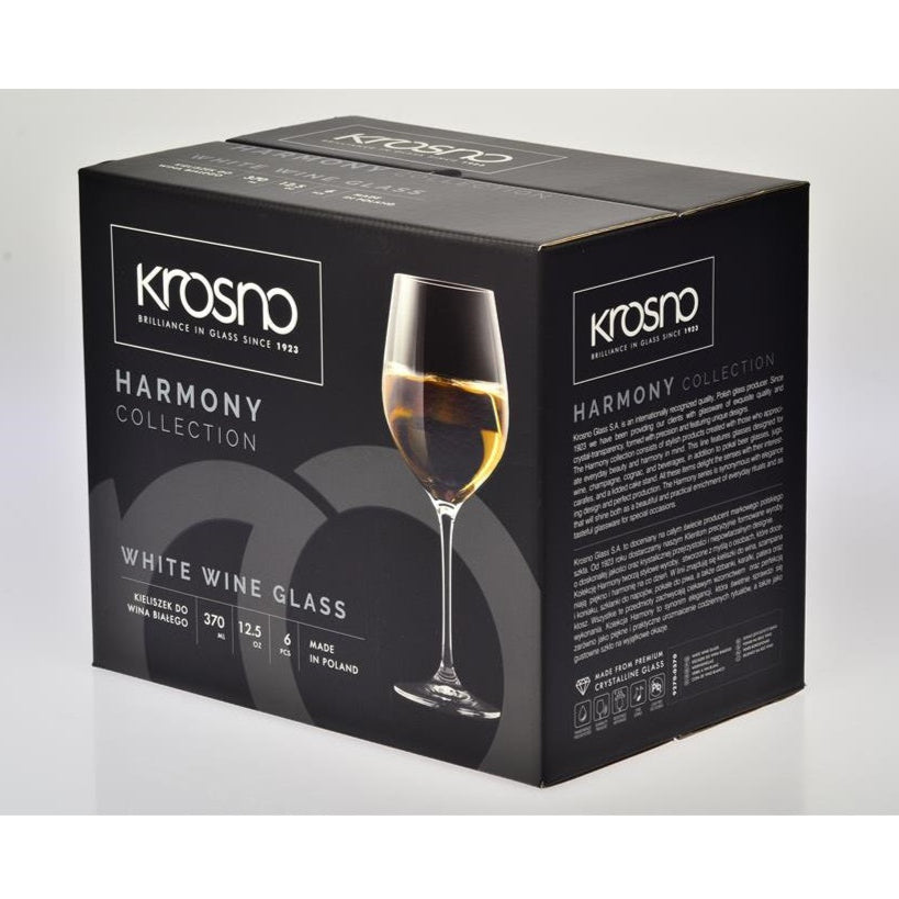 Krosno Harmony Wine Glass 370ml 6pc Gift Box