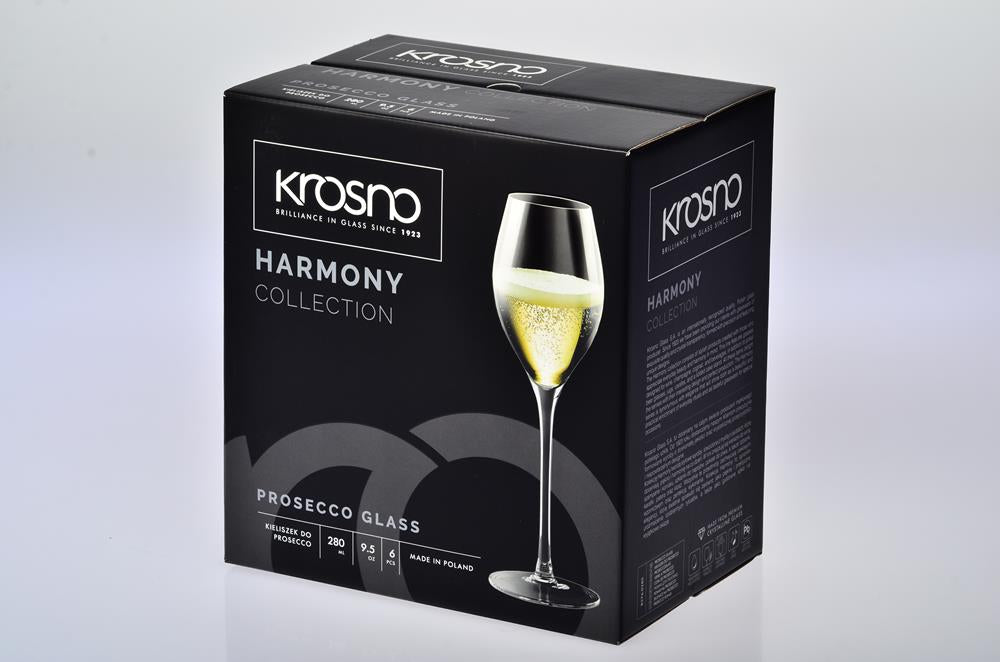 Krosno Harmony Prosecco Glass 280ml 6pc Gift Box