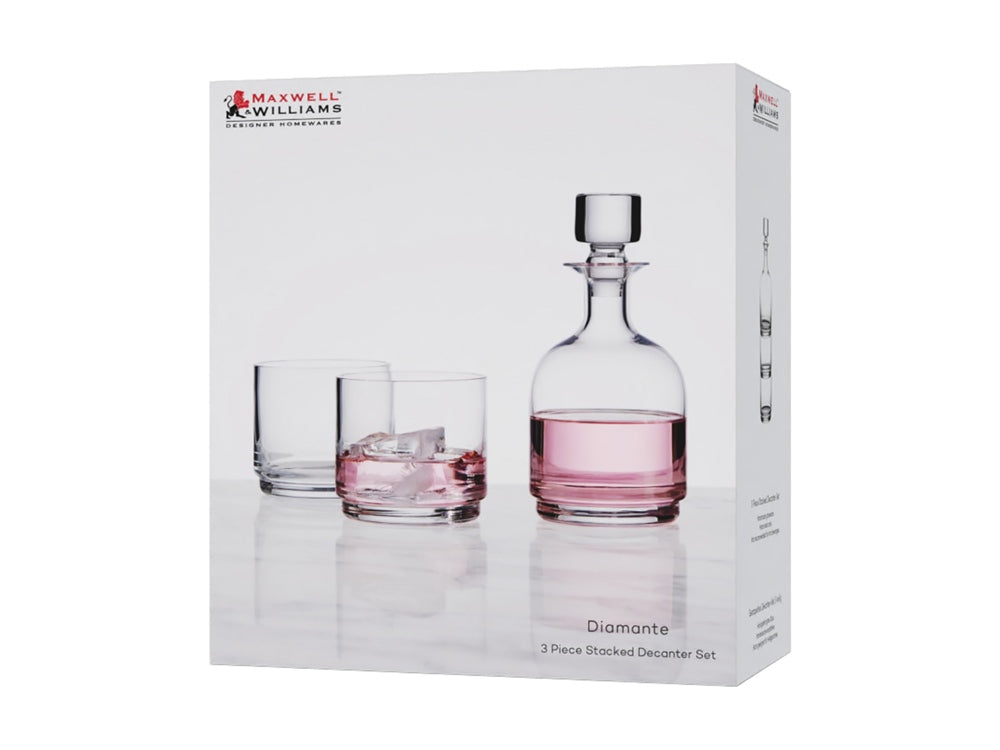 Maxwell & Williams Diamante Stacked Decanter 3pc Set