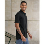 Sustainable Jacquard Knit Mens Polo