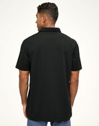 Sustainable Jacquard Knit Mens Polo