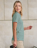Sustainable Jacquard Knit Ladies Polo