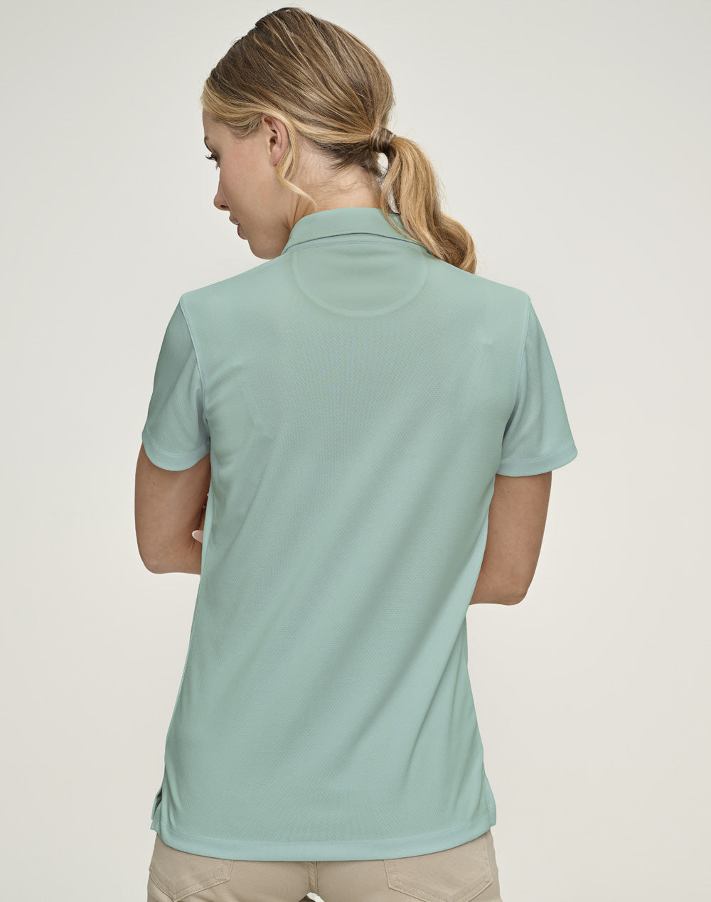 Sustainable Jacquard Knit Ladies Polo