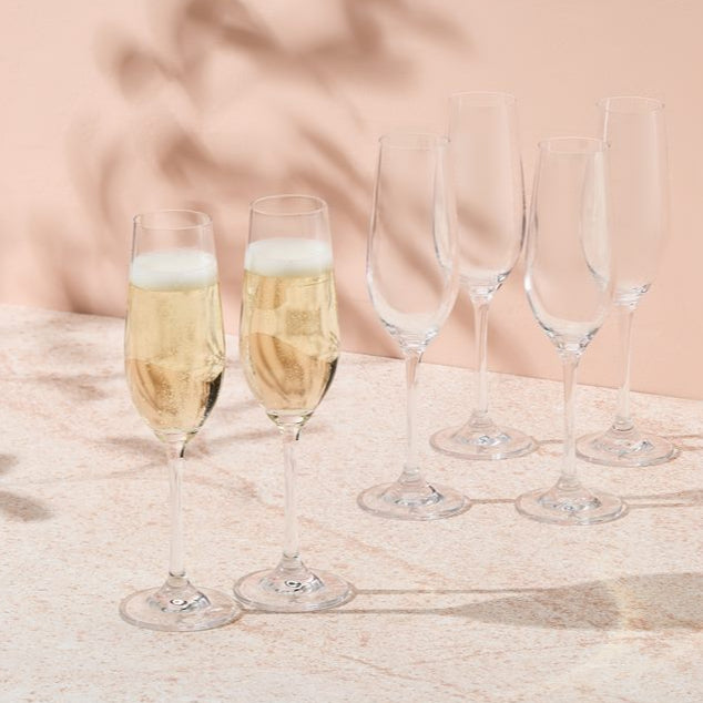 Manhattan Flute Glass 230ml Set of 6 Gift Box