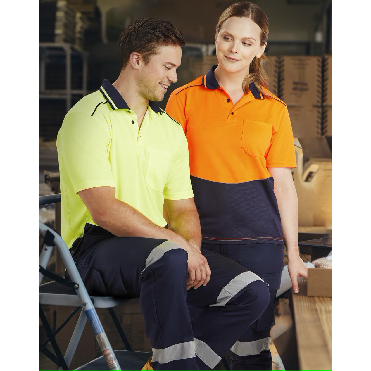 Unisex Hi-Vis Bamboo Charcoal SS Polo