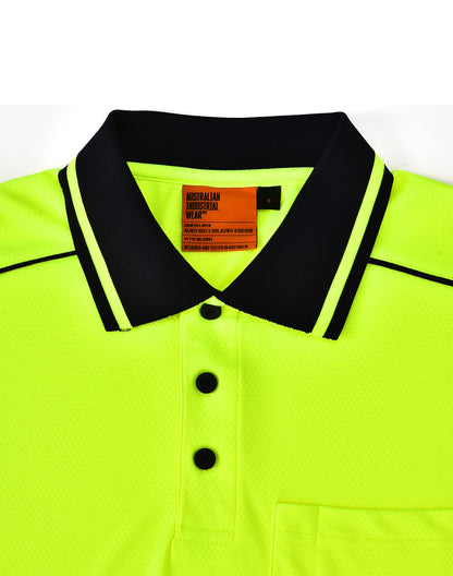 Unisex Hi-Vis Bamboo Charcoal SS Polo