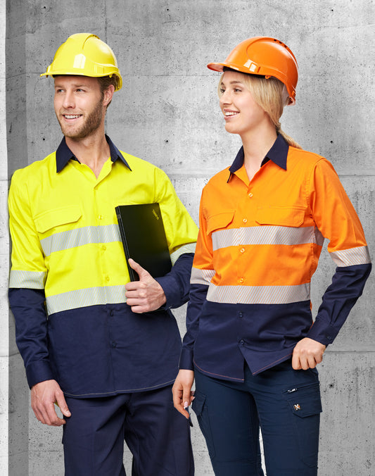 Unisex Hi Vis Cool-Breeze Safety LS Shirt (Segmented Tape)