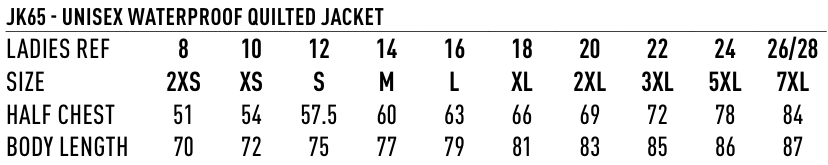 Sizing Guide