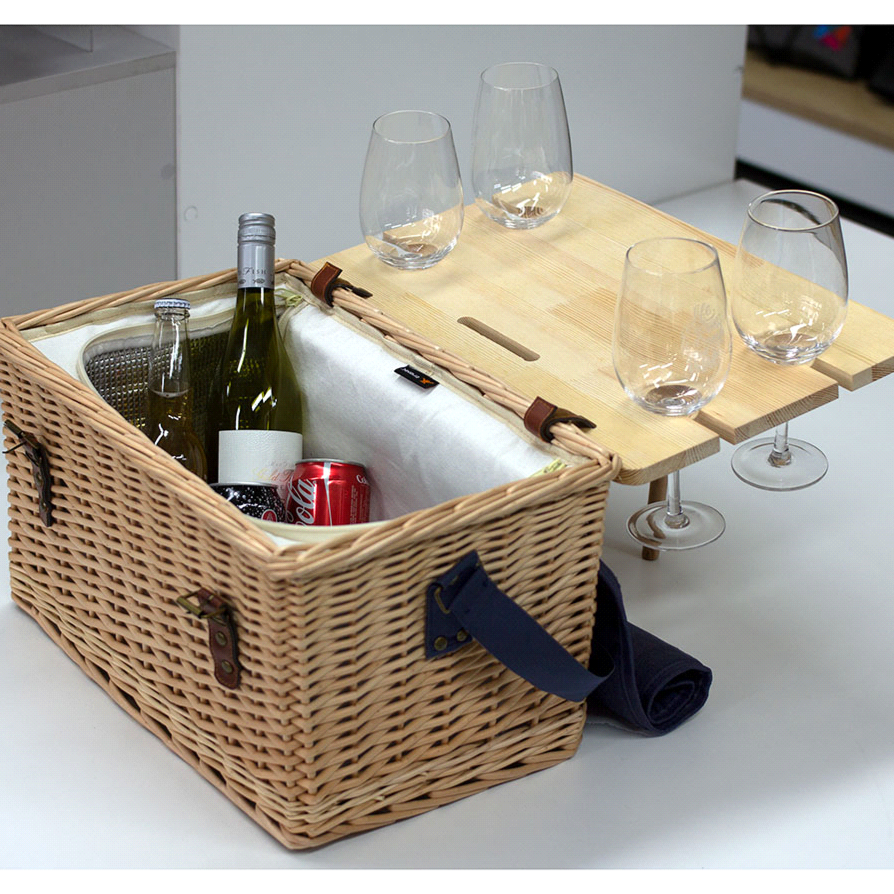 Trekk Wicker Basket Picnic Table