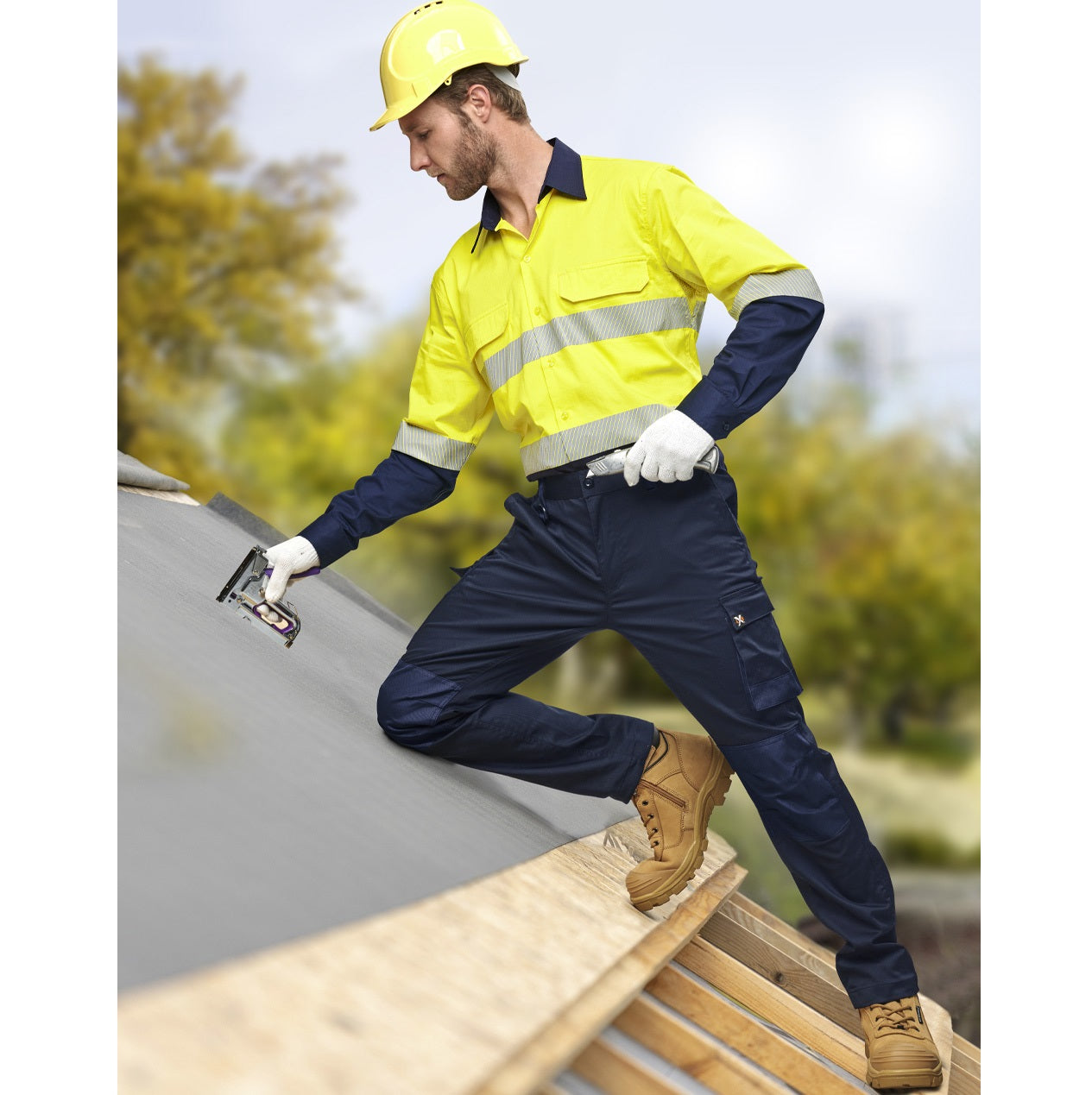 Unisex Hi Vis Cool-Breeze Safety LS Shirt (Segmented Tape)