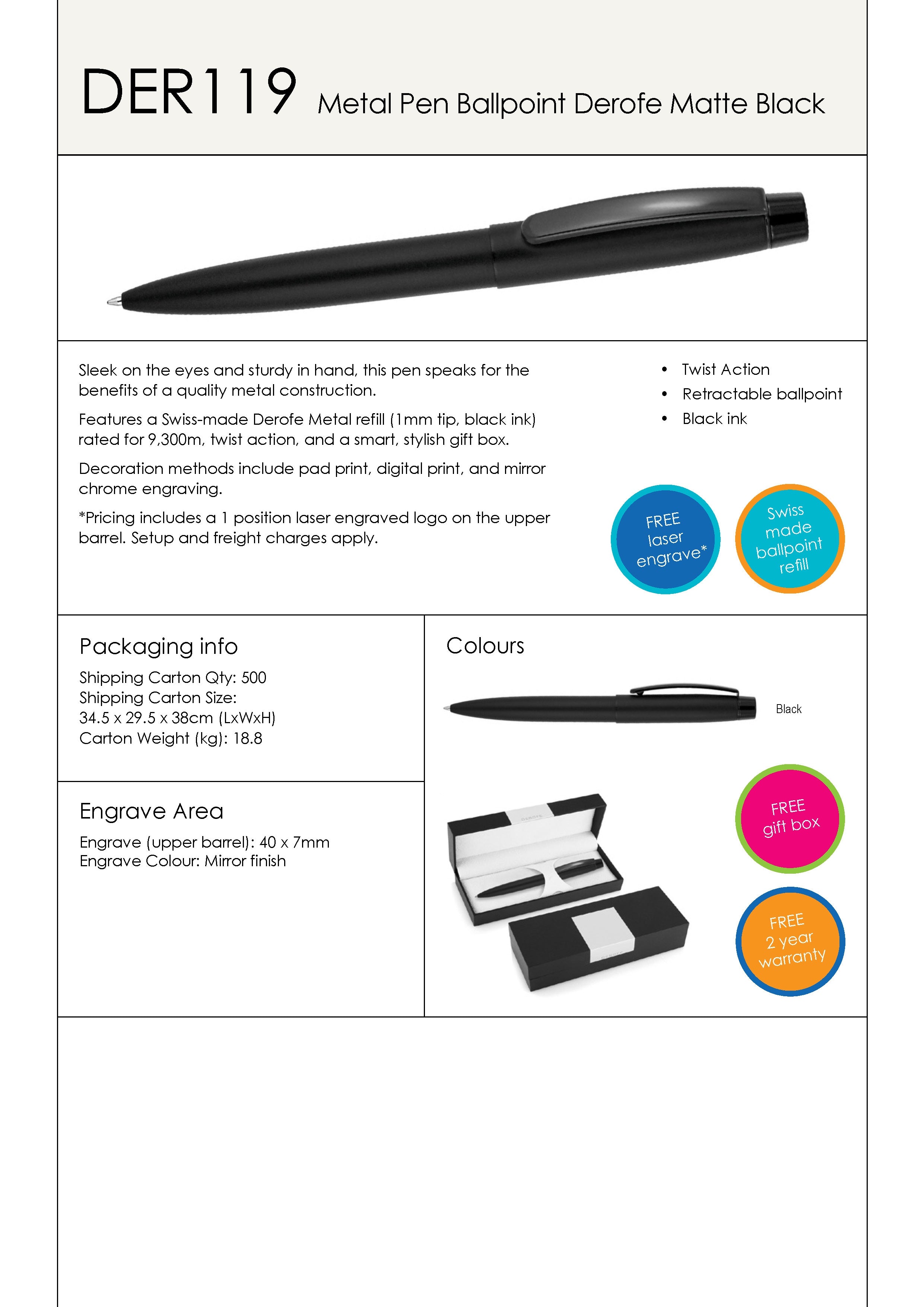 Derofe Metal Ballpoint Pen