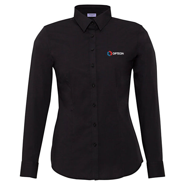 Opteon Van Heusen Cotton Long Sleeve Shirt Black - Ladies