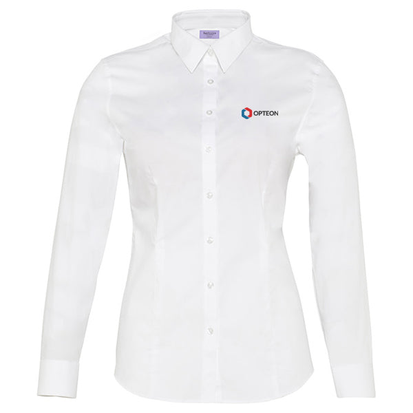 Opteon Van Heusen Cotton Long Sleeve Shirt White - Ladies