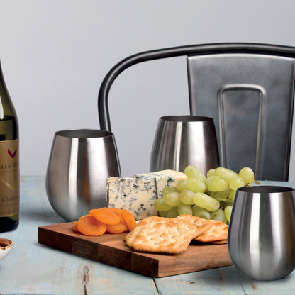 Stemless Stainless Steel Wine 530ml Glass Set