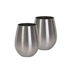 Stemless Stainless Steel Wine Glass Set 530ml