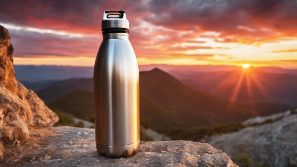 The perfect branded bottle on a mountain at sunset.