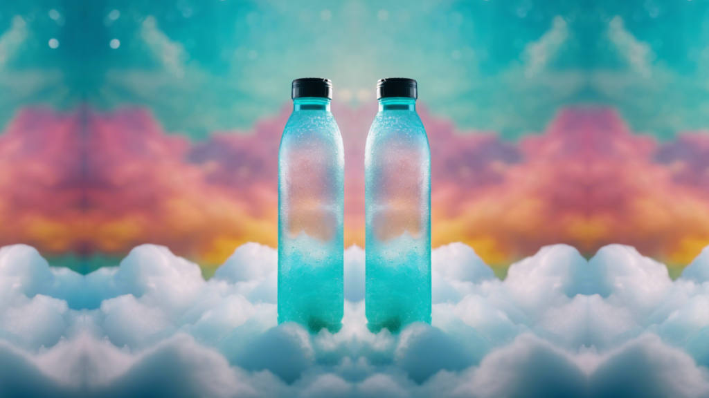 train bottles on a cloud