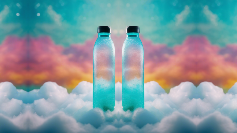 train bottles on a cloud